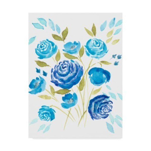 Regina Moore 'Cerulean Blooms I' Canvas Art, 24x32, Trademark Fine Art, Mfr#: WAG09720-C2432GG